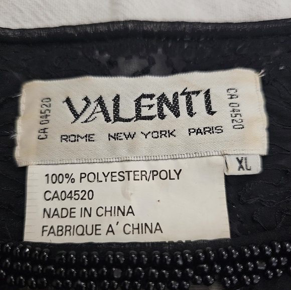 Valenti Franco Vintage Sheer Mesh Beaded Off The Shoulder Longsleeve Top - Picture 4 of 5